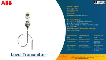 Abb Level Transmitter Lwt Series Iecex Atex And Us Ca