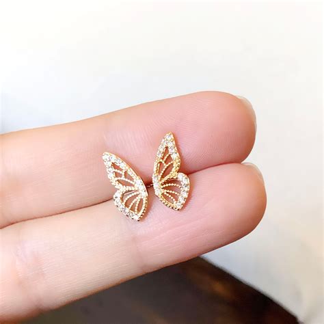 Butterfly Wing Earrings Half Butterfly Wings Pair Of Crystal Etsy Canada