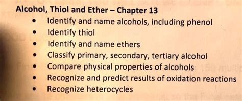 SOLVED Alcohol Thiol And Ether Chapter 13 Identify And Name Alcohols