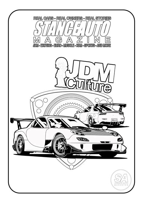 Jdm Car Colouring Book Etsy