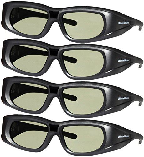 4 Pack 3dheaven Rechargeable 3d Glasses Compatible With Epson Elpgs03 3