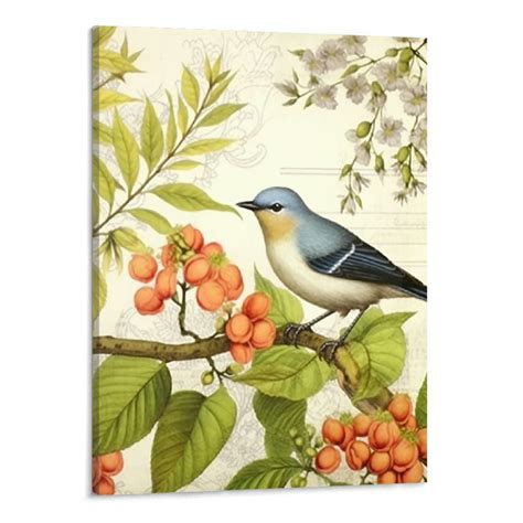 Creowell High End Frame Wall Art Birds On The Trees Of Bloom And