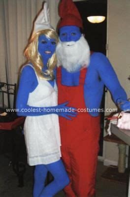 Coolest Homemade Smurfette and Papa Smurf Costume | Smurf costume, Diy toddler, Smurfette costumes