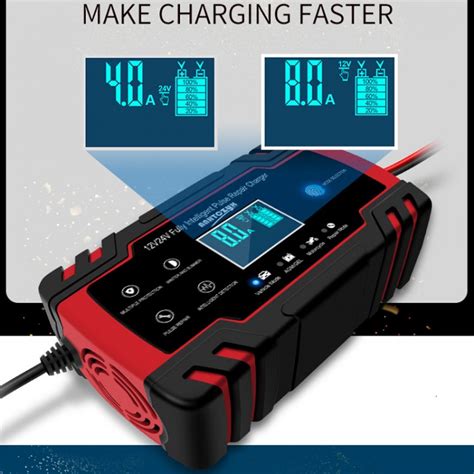 Zyx J30 140w Battery Charger 12v 24v Intelligent Pulse Repair Car Motorcycle Battery Charger Red