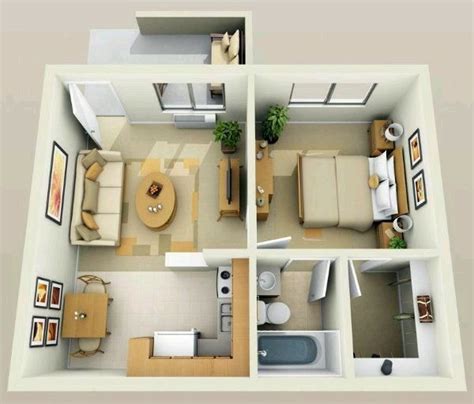 One Bedroom Apartment Layout Design