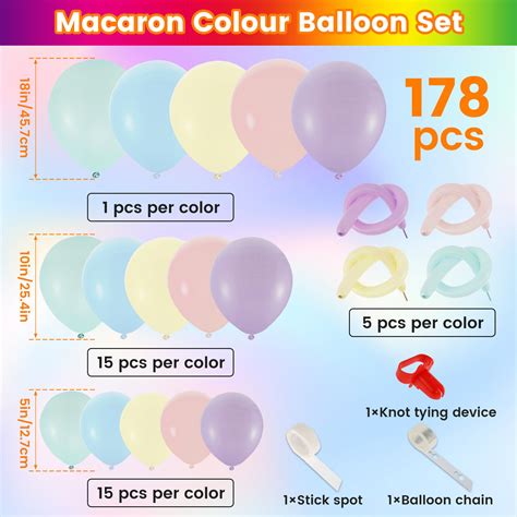 Pcs Pastel Balloon Garland Arch Kit Reusable Macaron Assorted Color