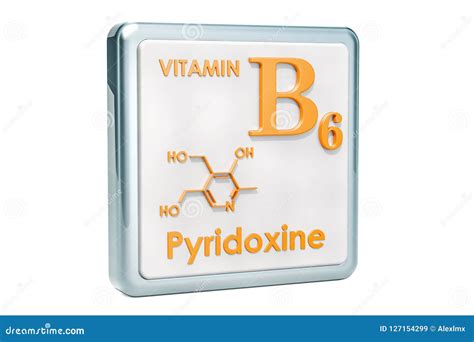 Vitamina B6 Piridoxina Icono Fórmula Química Struct Molecular Stock De Ilustración