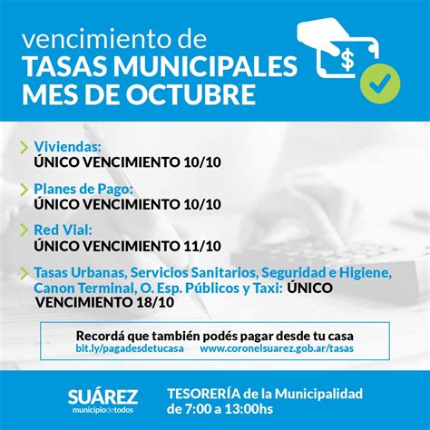 Vencimiento De Tasas Municipales Del Mes De Octubre