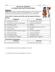 Flinstones Sex Linked Traits Worksheet F12 1 1 Doc Name Period Date