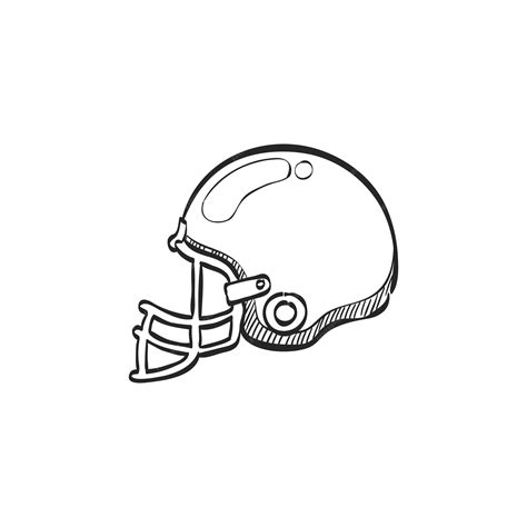 Premium Vector | Hand drawn sketch icon football helmet