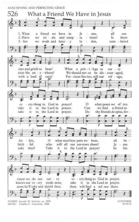 United Methodist Hymnal 526 What A Friend We Have In Jesus