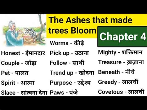 The Ashes That Made Trees Bloom Word Meaning Class 7 English Chapter