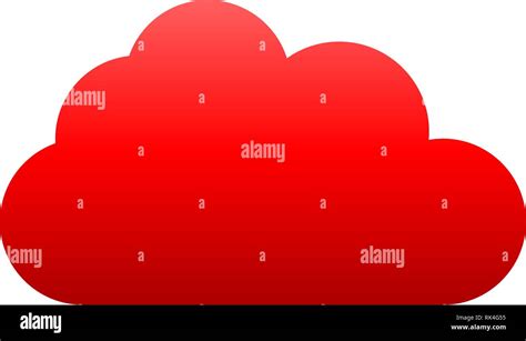 Cloud symbol icon - red gradient, isolated - vector illustration Stock ...