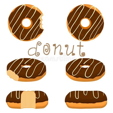 Vector Illustration For Glazed Sweet Donut Stock Vector Illustration