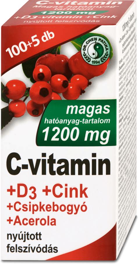 DR CHEN PATIKA C vitamin filmtabletta D3 vitamin és cinkkel 1200mg