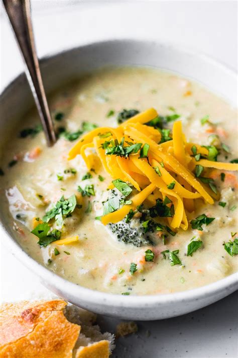 Broccoli Cauliflower Cheddar Cheese Soup Stovetop Instant Pot