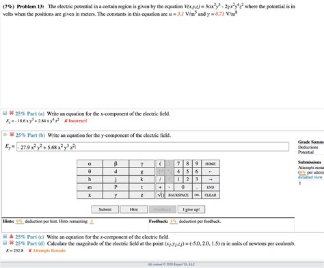 Solved 7 Problem 13 The Electric Potential In A Certain