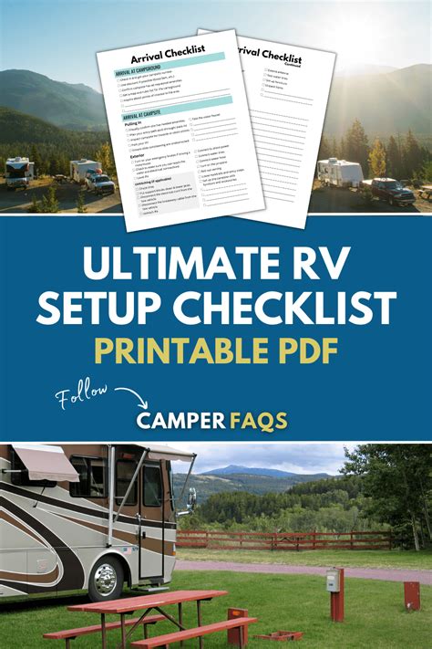 Ultimate Rv Setup Checklist Printable Pdf