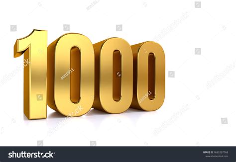 3d Illustration Golden Number 1000 One Stock Illustration 1693297768