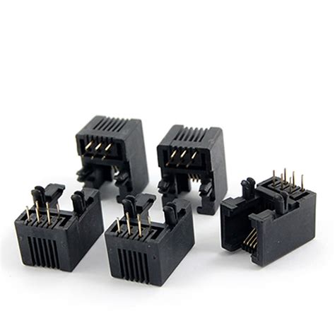 Uxcell 5 Pcs 6P6C 6 Pin RJ11 Modular Connector Telephone PCB Jacks