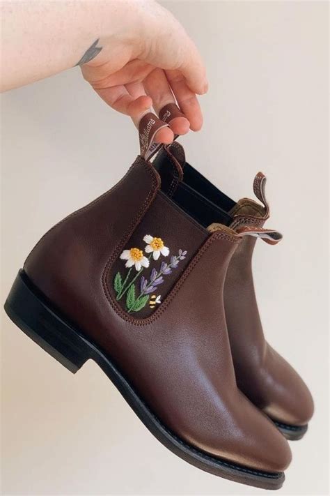 Floral Embroidery On Blundstone Boots Blundstone Boots Blundstone Boots