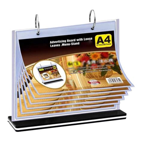 A4 Flip Table Menu Stand Multi Page Table Card Rack Menu Display Stand