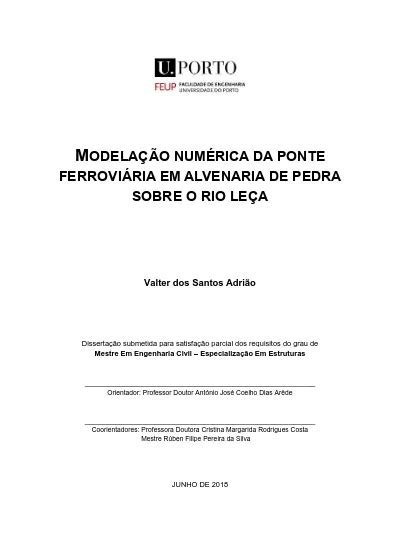 Modela O Num Rica Da Ponte Ferrovi Ria Em Alvenaria De Pedra Sobre O