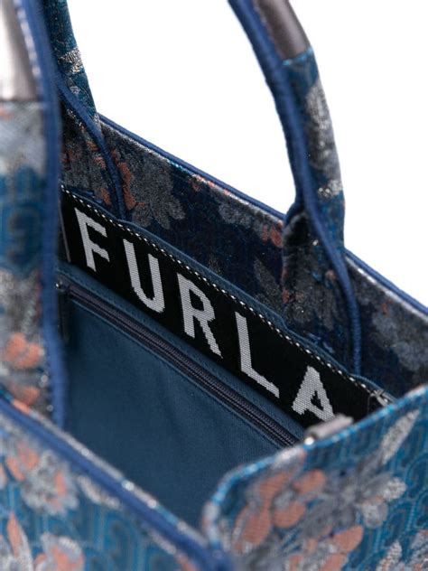 Furla Opportunity Monogram Pattern Tote Bag Blue FARFETCH