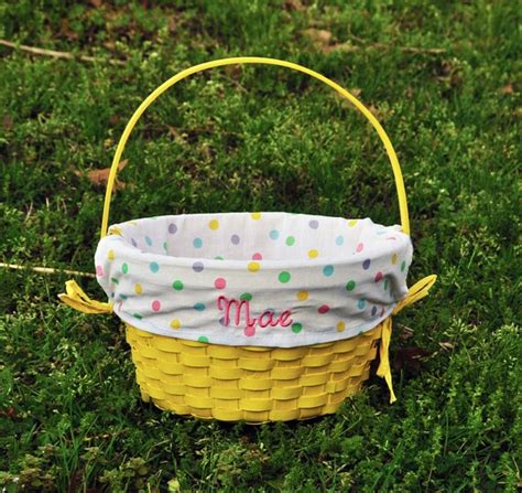 Items Similar To Personalized Yellow Easter Basket Polka Dots Last Day To Order 3 30 On Etsy