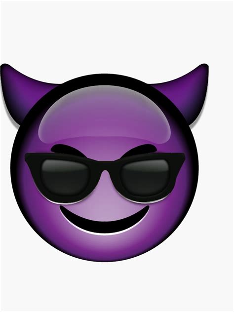 "Devil emoji with sunglasses" Sticker for Sale by Jemocha | Redbubble