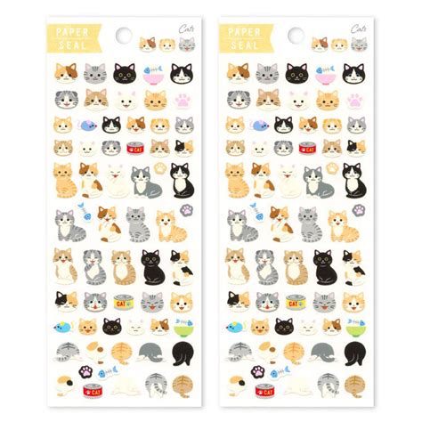 Adorable Cats Sheet Of Paper Stickers Including Tabby Scottish Fold Instactions Chaparichy