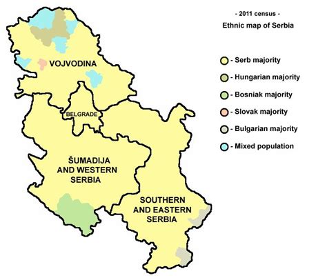 Ethnic Map Of Serbia Excluding Kosovo According To Census Map