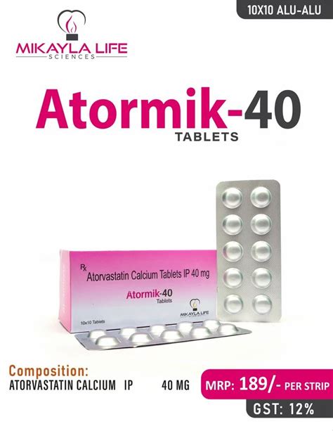 Atorvastatin Calcium 40 Mg Tablet At Rs 1890 Box Atorvastatin Tablet