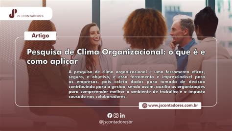 Pesquisa De Clima Organizacional O Que é E Como Aplicar Js Contadores