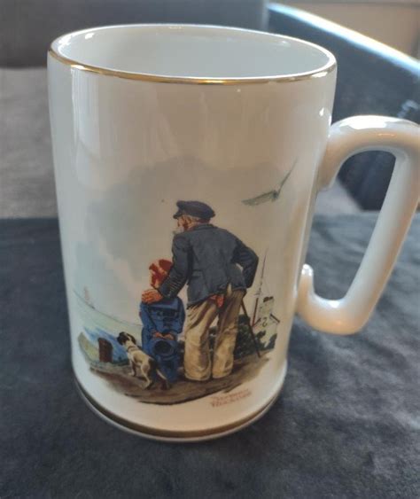 Vintage 1985 Looking Out To Sea Mug Norman Rockwell Museum Souvenir