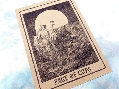 Page Of Cups Tarot Card Art Print Etsy Uk