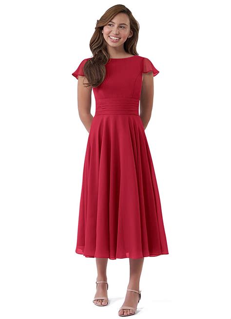 Scarlet Azazie Payton JBD Junior Bridesmaid Dresses Azazie