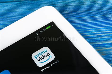 Amazon Prime Video Application Icon on Apple IPad Pro Screen Close-up ...