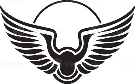 Hand Drawn Vintage Wings Logo In Flat Style 24959264 Png