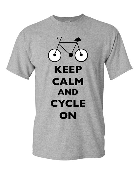 Keep Calm And Cycle On Cycling Bike Bicycle Funny Dt Adult T Shirt Tee