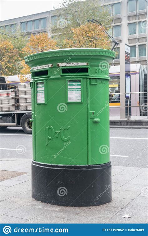 Green Mail Post Box for Irish Post Service Provider an Post Editorial Photography - Image of ...