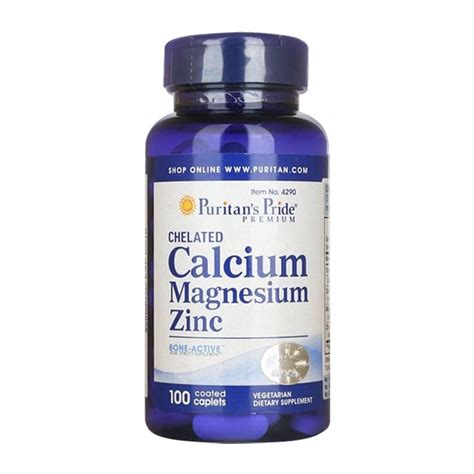 Chelated Calcium Magnesium Zinc Puritans Pride 100 Viên Của Mỹ