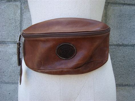 Leather Fanny Pack Vintage 1980s Hip Pack Roots Brown