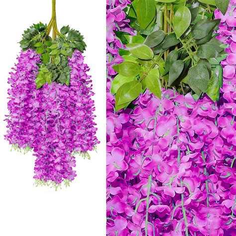 Federra Hanging Bushy Each 45inch Ratta Wisteria 12 Vine Artificial