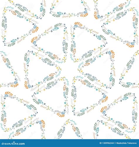 Vector Seamless Floral Romantic Pattern Stock Vector Illustration Of