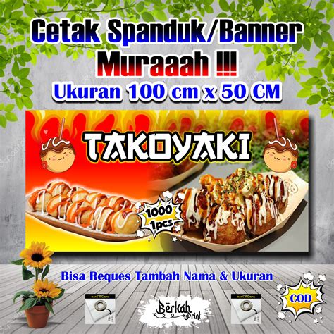 Spanduk Banner Takoyaki Ukuran Cm X Cm Lazada Indonesia