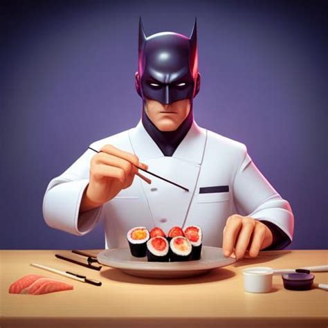 Batman Making Sushi Ai Generated Artwork Nightcafe Creator