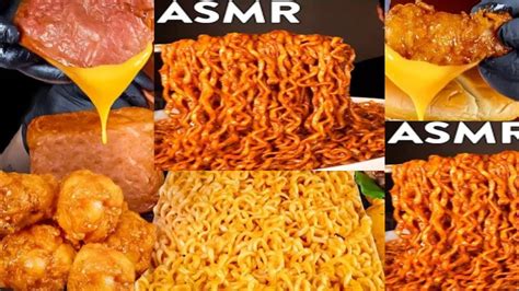 Asmr Mukbang Black Bean Fire Noodles Fried Kfc Chicken Double