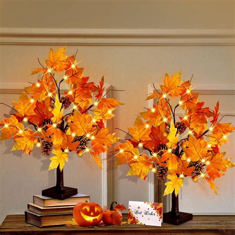 Woohaha 24led Fall Tree Lighted Maple Tree Thanksgiving