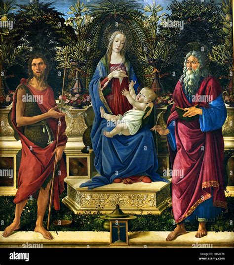 Trono a María con el niño y los dos Johns 1884 Sandro Botticelli 1445